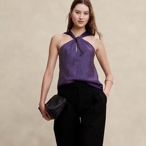Banana Republic Purple Halter Tank Top